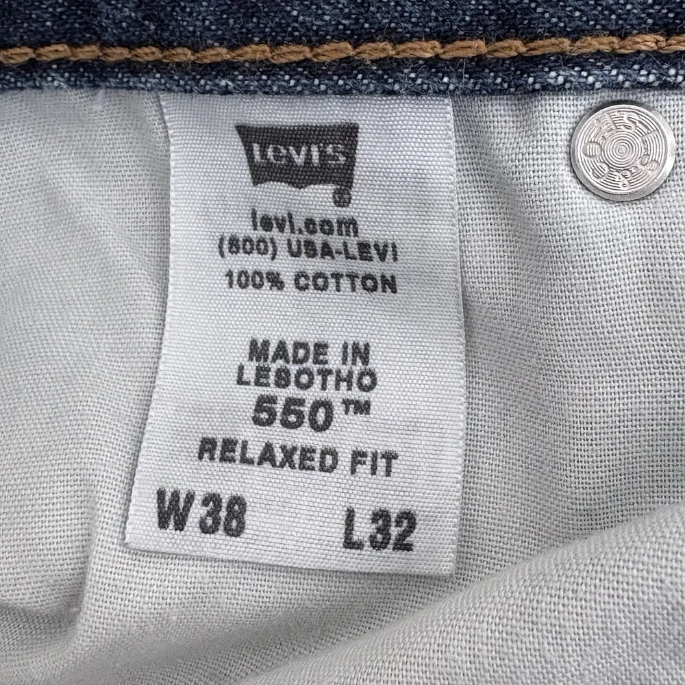 VINTAGE Levis Jeans Mens 38x32‎ Blue Denim Pants 550 Relaxed Red Tab Rodeo Y2K